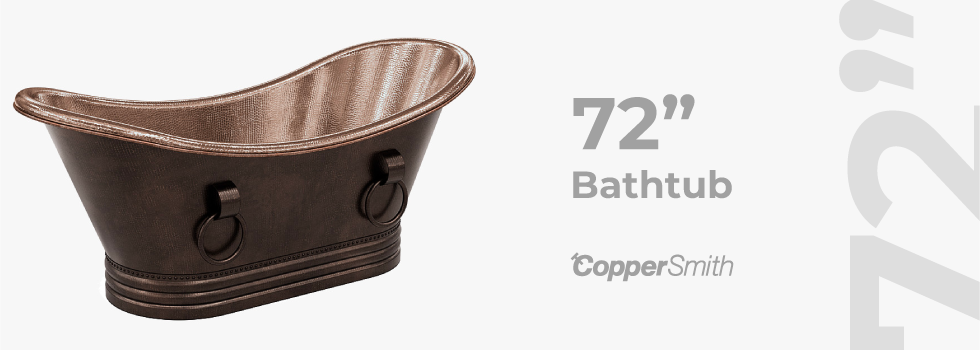 72 inch copper bathtub