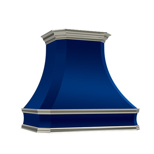 blue polished range hood 