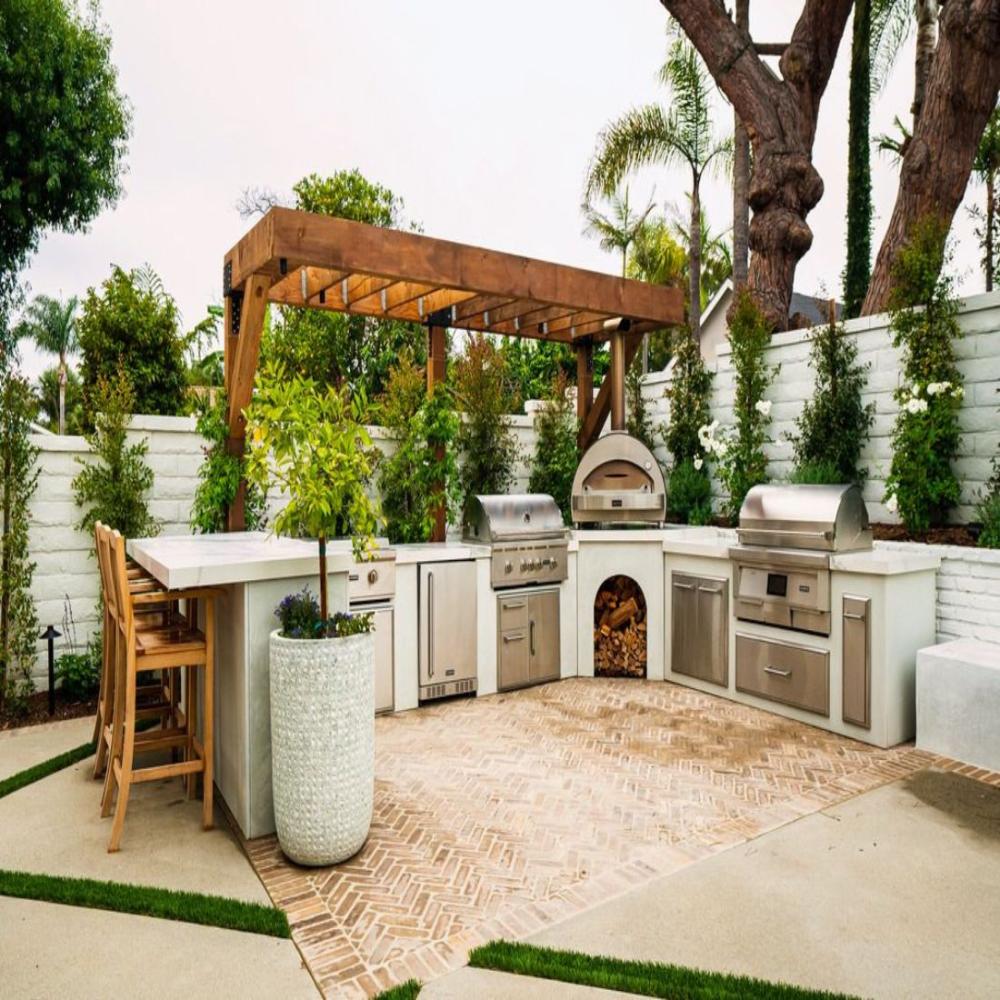 An outdoor kitchen is a great patio idea to up your hosting game. 