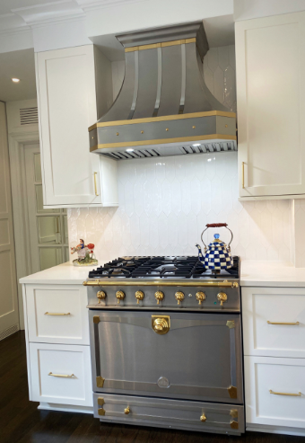 brass and stainless hood