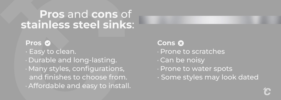 pros and cons of stainless steel sinks