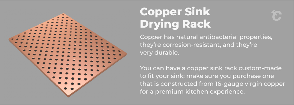 copper drying rack for sink