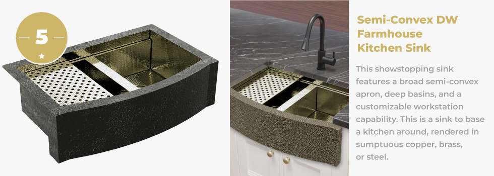 convex brass workstation sink