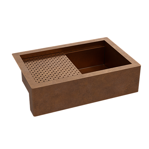 copper workstation sink