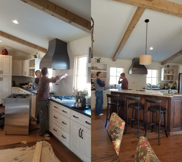 install sloped ceiling hood