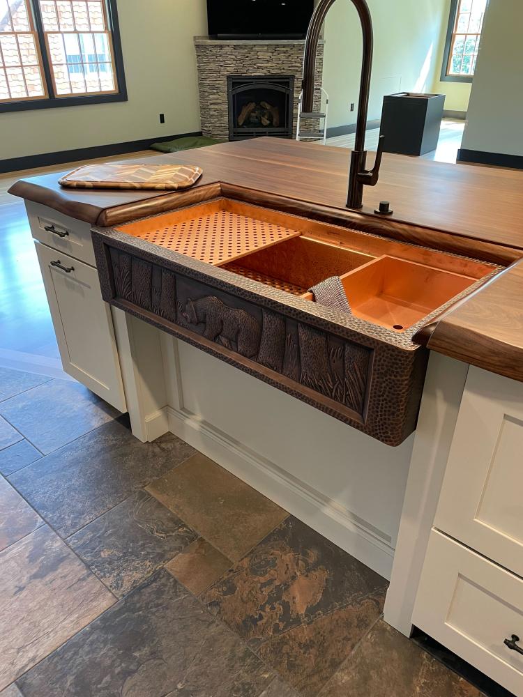 custom copper workstation sink 