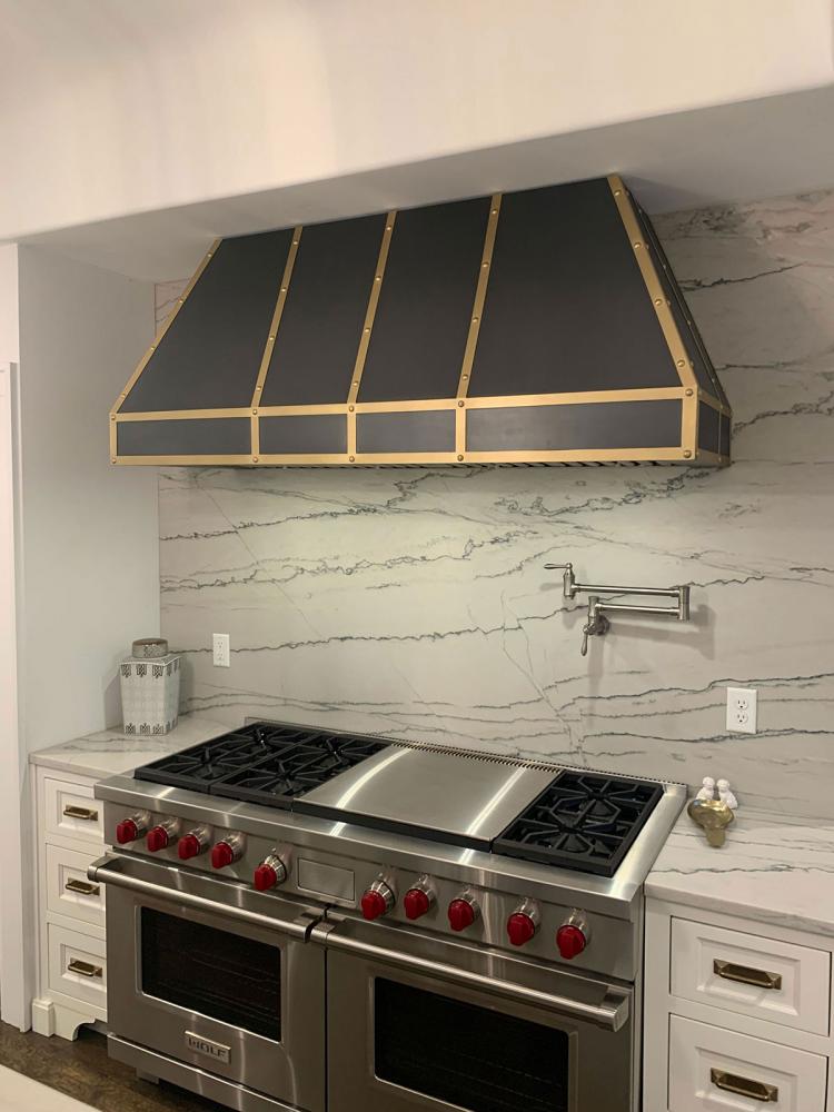metal and marble in kitchen