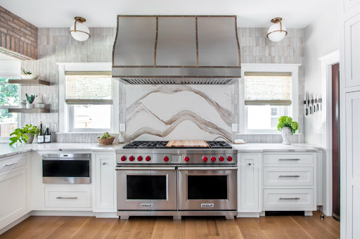 white and grey kitchen wolf