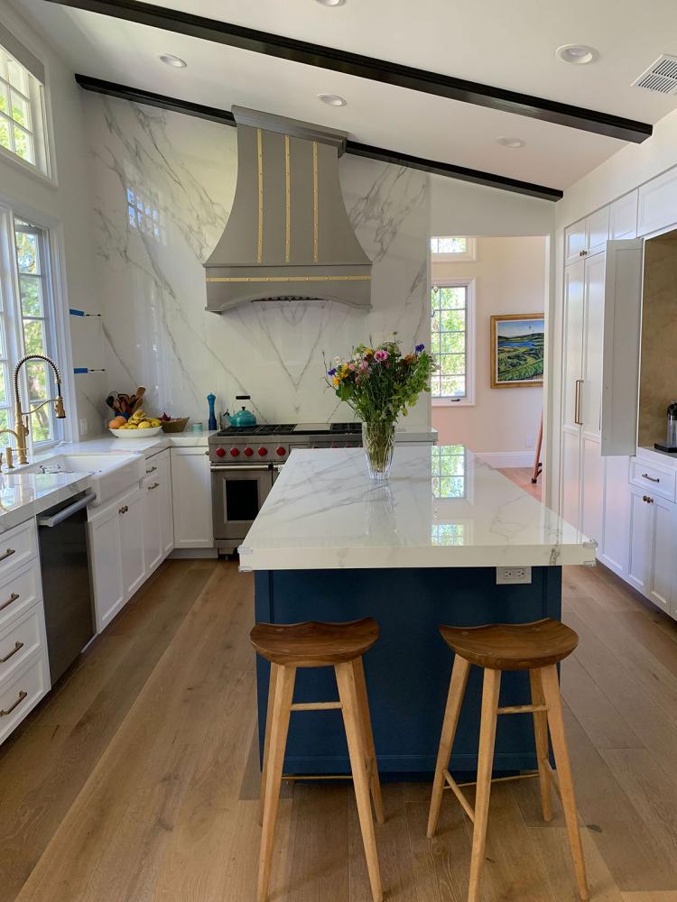 slanted ceiling kitchen