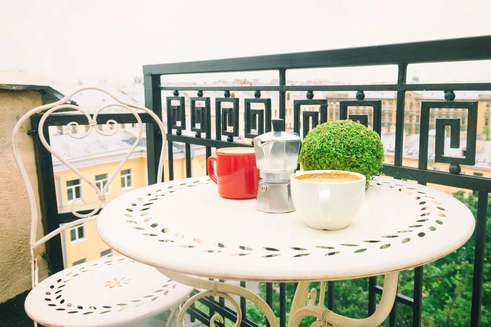 Metal coffee tables are best for outdoor furniture, because they are weather resistant. 