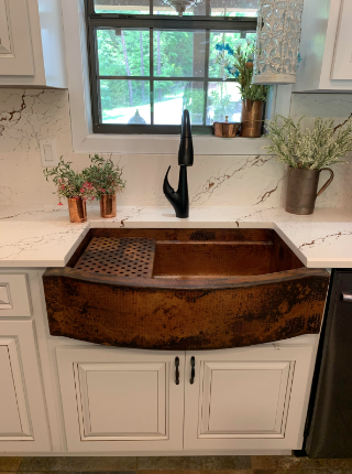 copper round sink