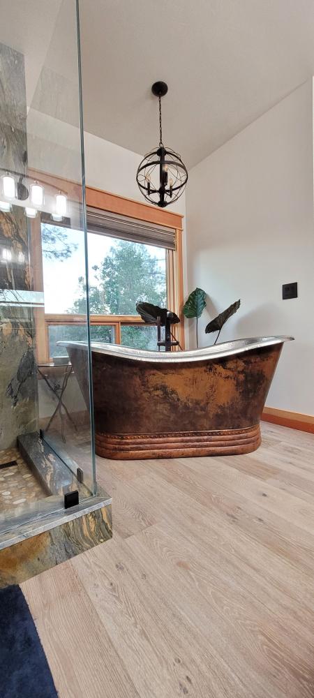 bath tub with outside view