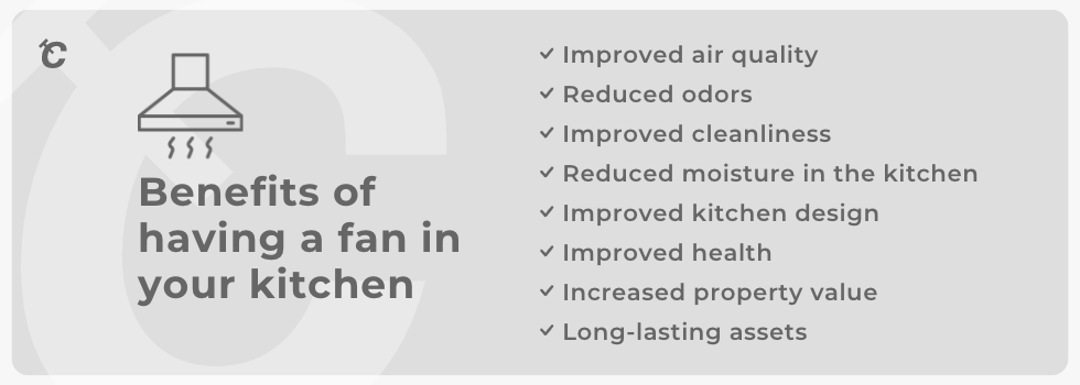 top benefits of having a fan on your kitchen area