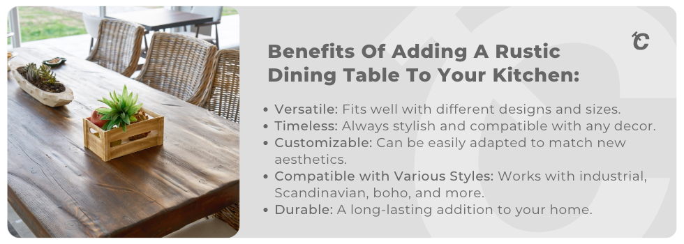 benefits of adding a rustic table to your kitchen