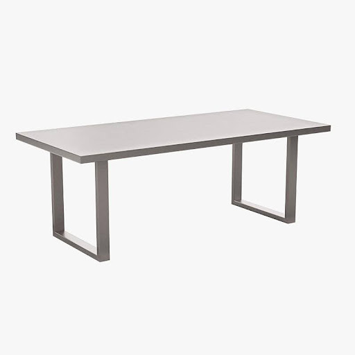 brushed stainless steel dining table