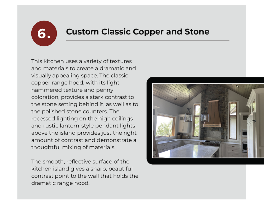 classic copper and stone kitchen 