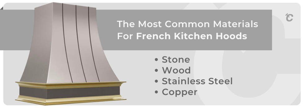 most common materials for french kitchen hoods