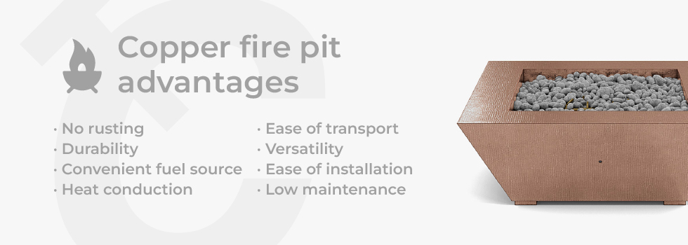 copper fire pit advantages