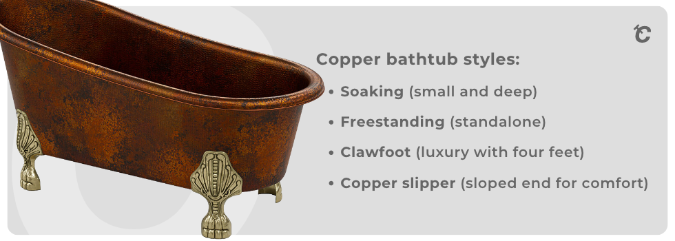 copper bathtub styles