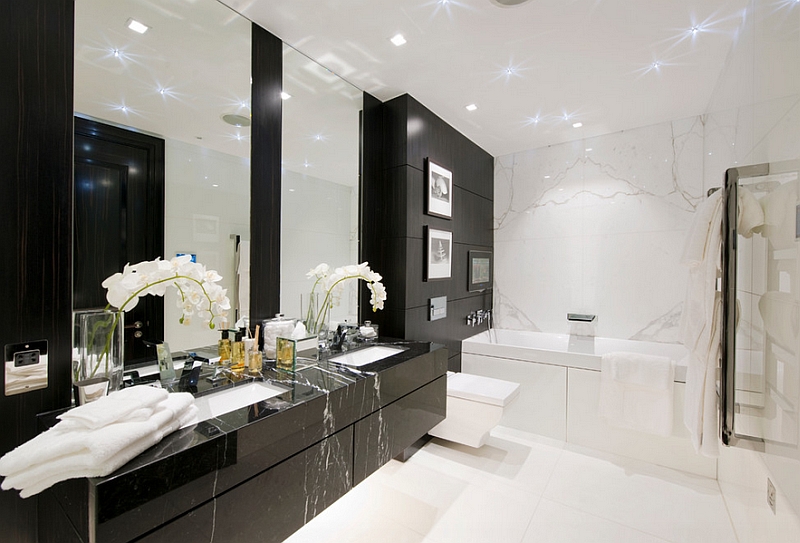 elegant black bathroom