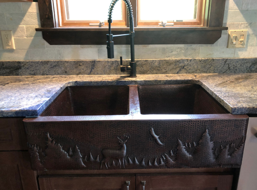 hammered copper sink
