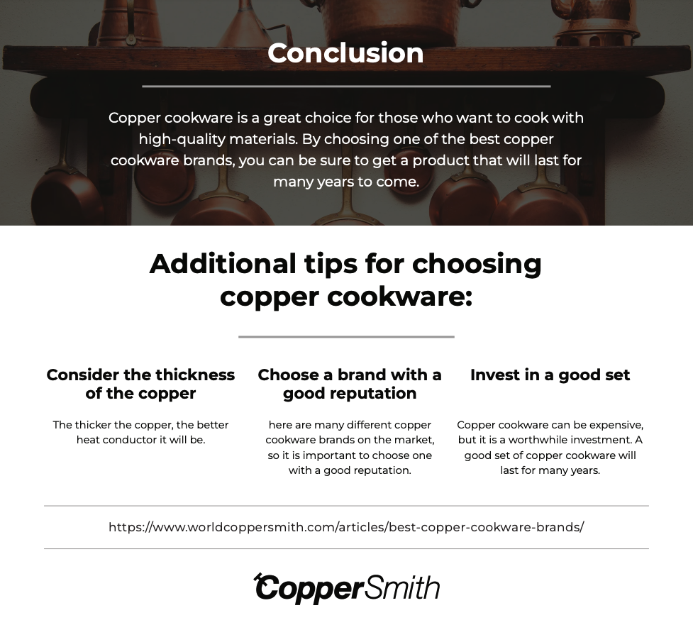 tips when choosing copper cookware