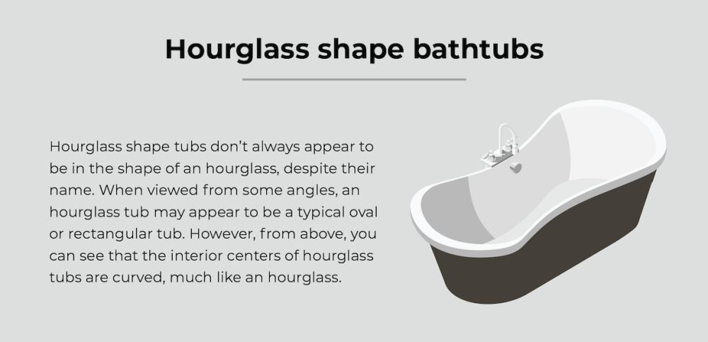 comfortable hourglass shape bathtub 