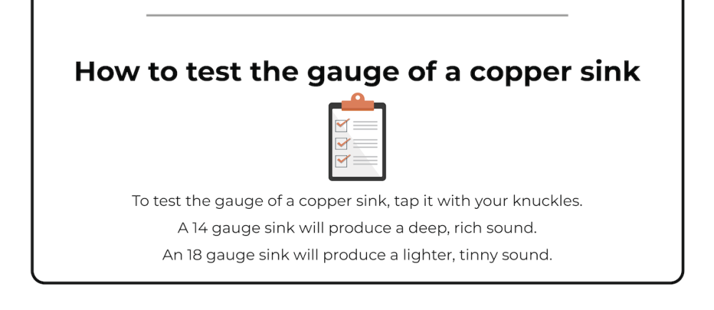 how to test the copper sink gauge 