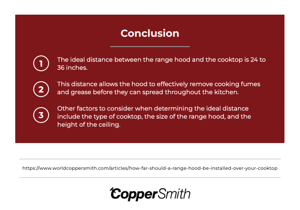 ideal distance between range hood and cooktop
