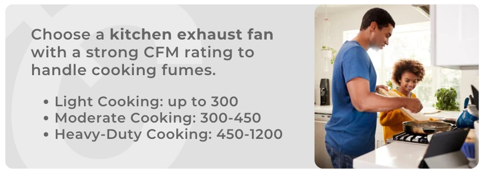 strong cfm rating for kitchen exhaust fan
