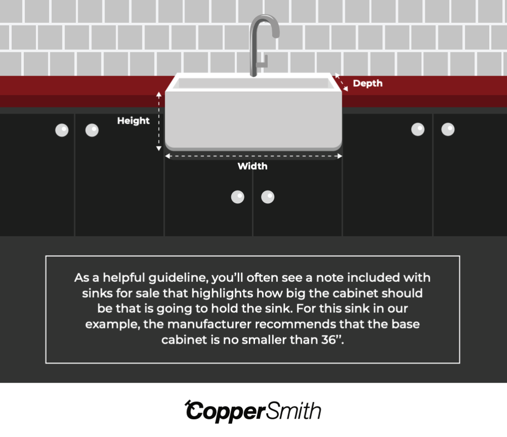 measuring sink and cabinet