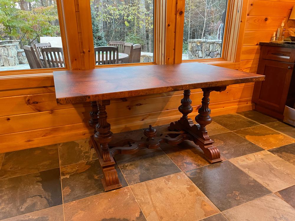 rectangular shape mexican copper table