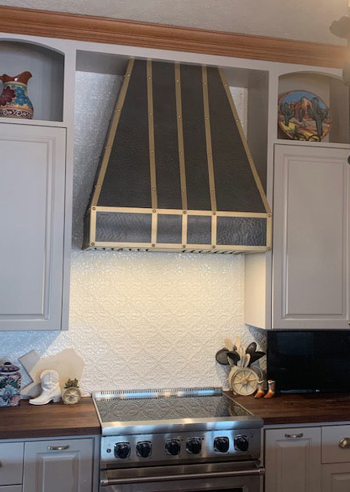 modern brass range hood