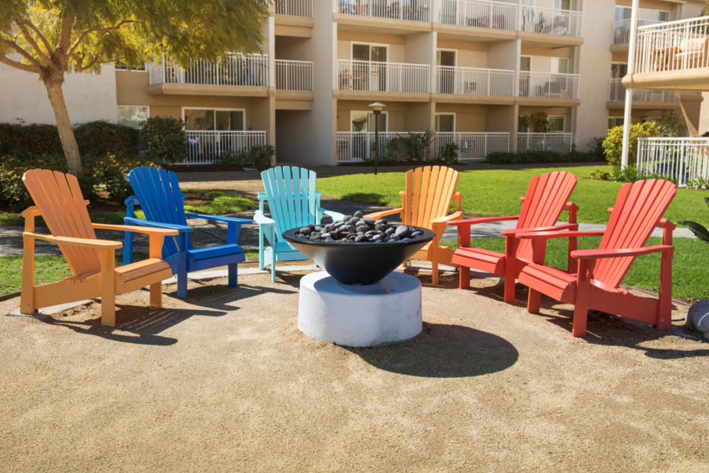 Adding a firepit is a great patio idea. 