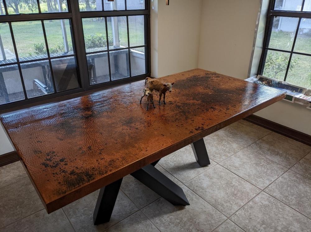 rectangular shape brown rustic table