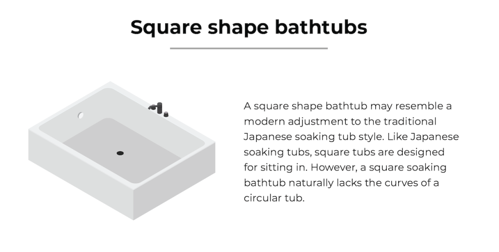 square shape bathtubs