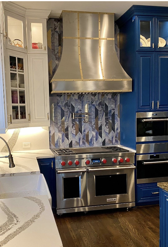blue cabinets
