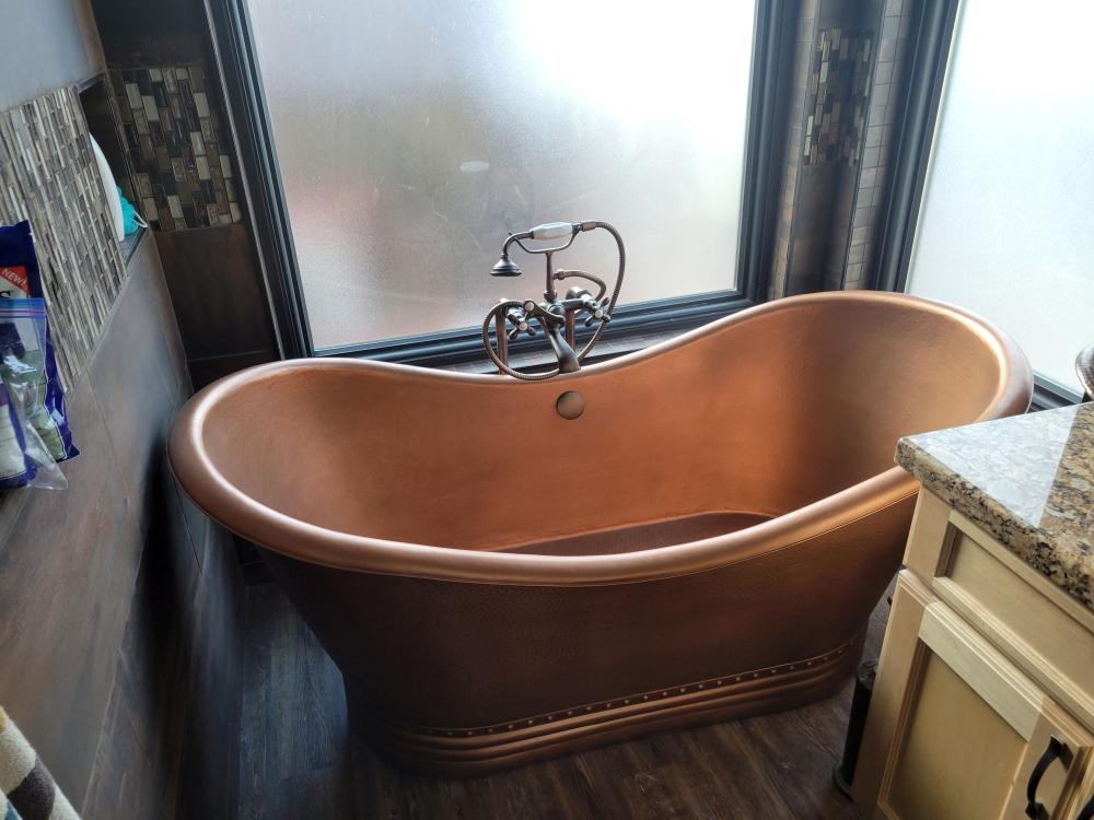 stylish copper bathtub