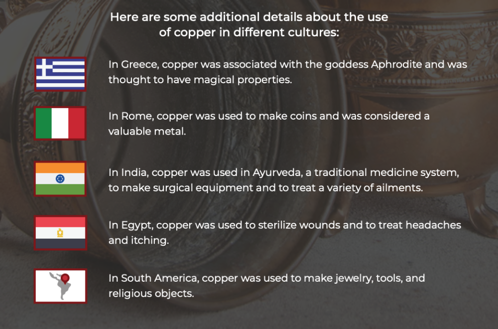 use of copper in different cultures