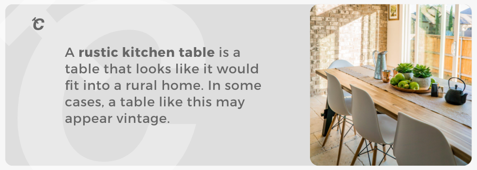 what is a rustic kitchen table