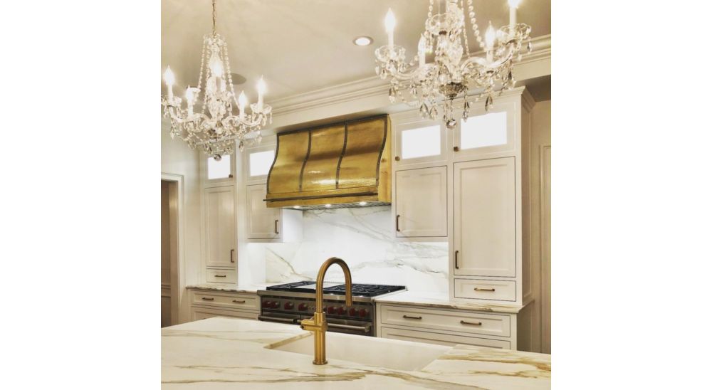 custom brass range hood