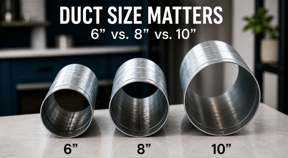 Duct Size for Range Hoods: 6" vs. 8" vs. 10"