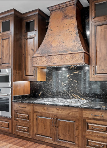 Faux copper range deals hood