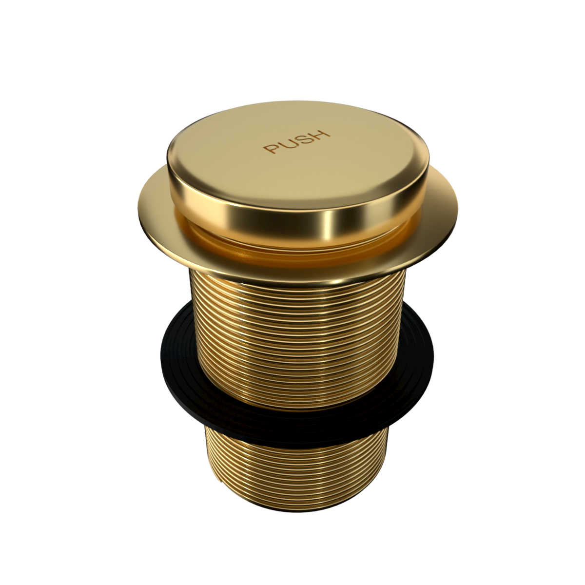 Push Button Tub Drain Polished Brass