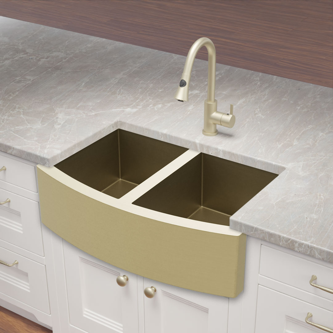 CopperSmith Rounded Brass Apron Sink