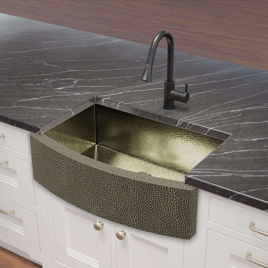 Rounded Brass Farmhouse Sink