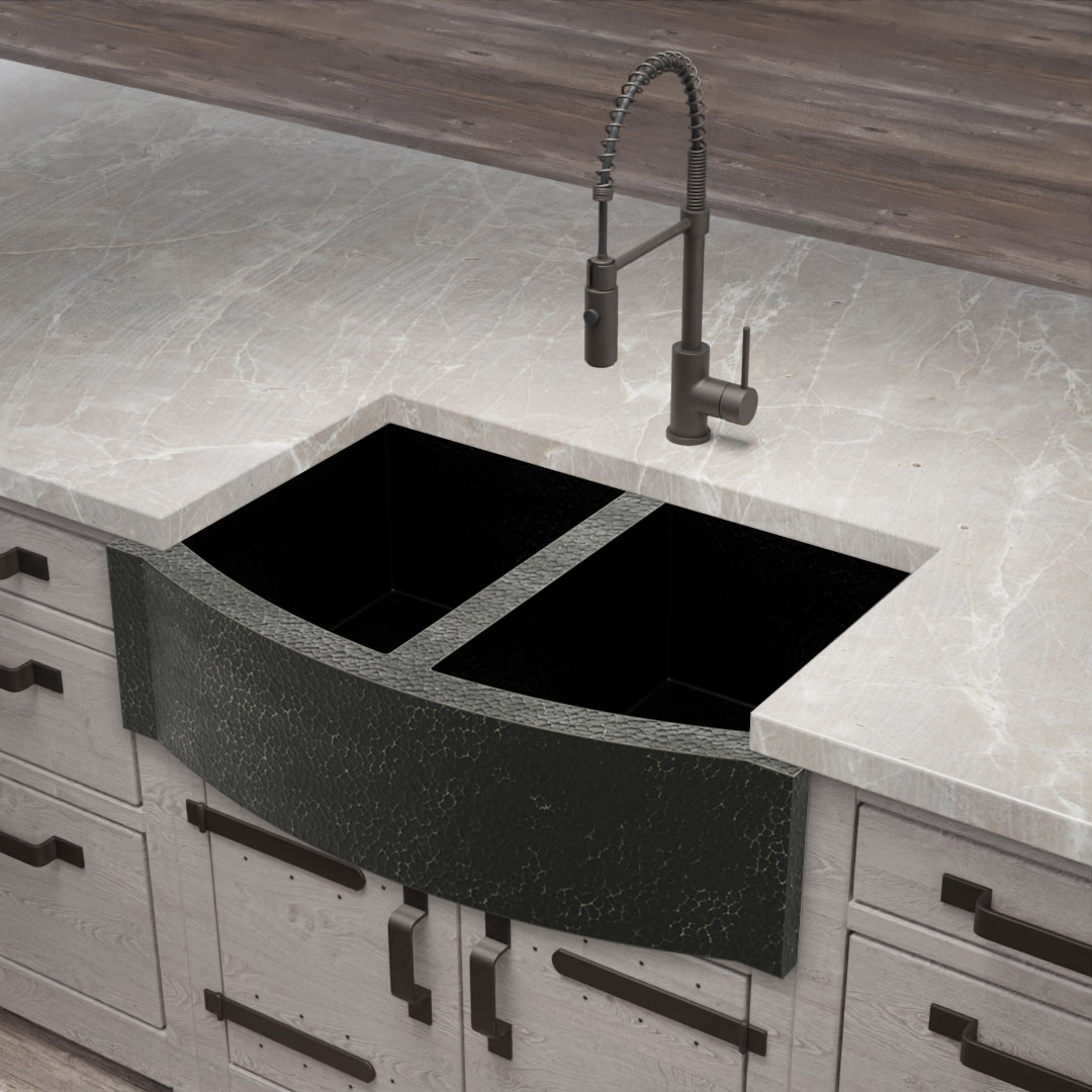 CopperSmith Double Hammered Farmhouse Sink