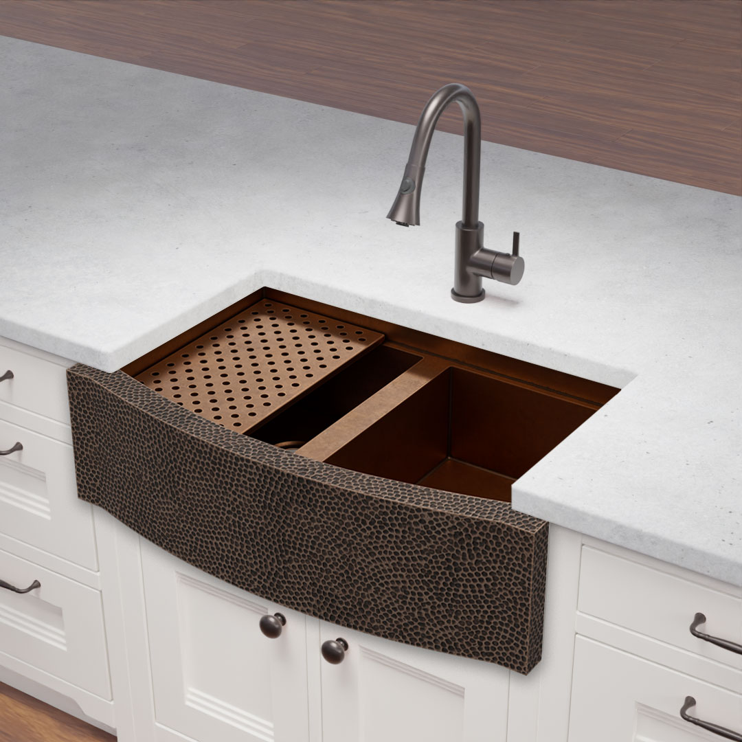 CopperSmith Workstation Copper Apron Sink