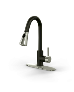 Premium Kitchen Faucet - Pull Down Spout - Black & Chrome