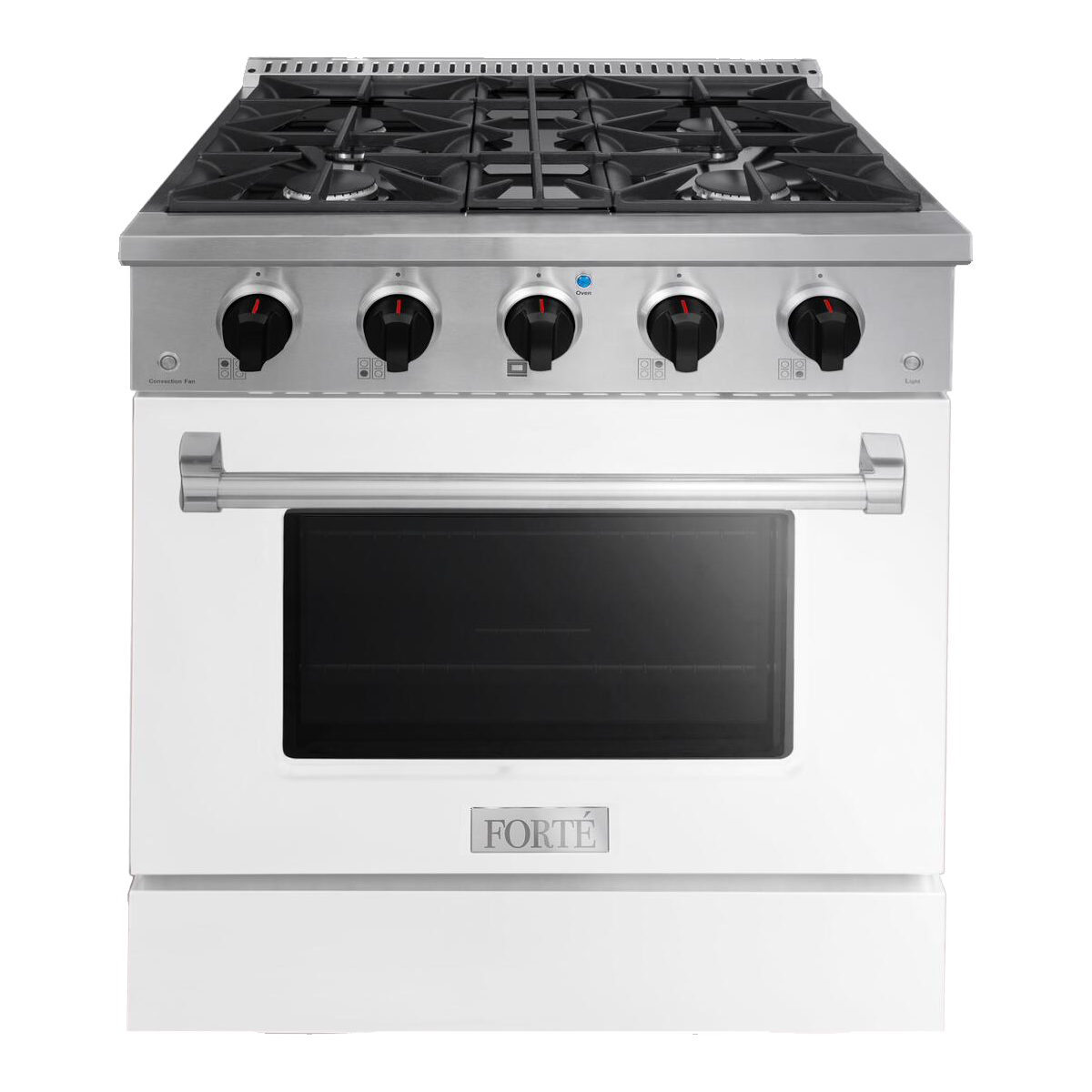 Get the Premium 30” FORTÉ Freestanding Gas Range in White CopperSmith